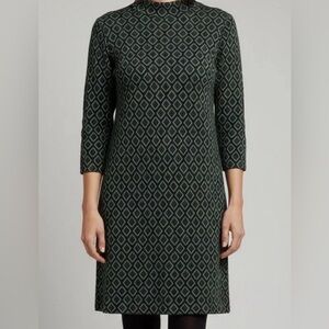 Zara Black and Teal Knit Top with Geometric Detail